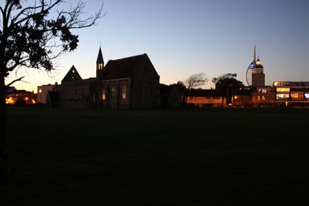 The Domus Dei or Royal Garrison Church at dusk