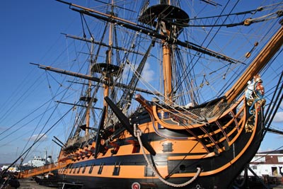 HMS Victory, part of the historic ships collection at Portsmouth Dockyard