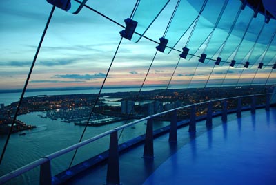 Spinnaker Tower view at sunset