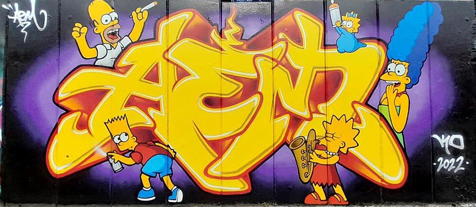 The Simpsons, Street Art at Specks Lane, Portsmouth