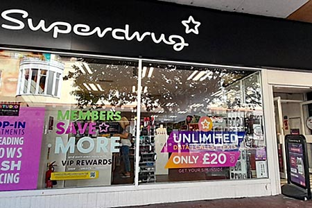 Superdrug at Palmerston Road shopping area, Southsea